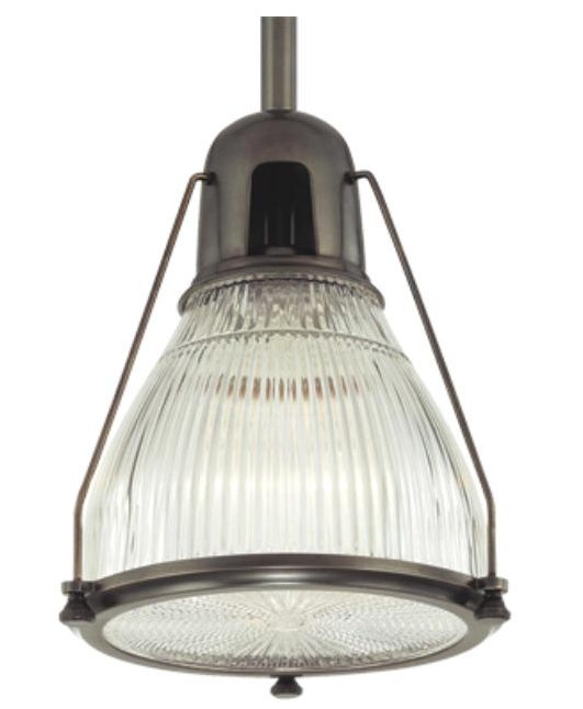 Isabelle Single Light Glass Pendant, Clear, Old Bronze