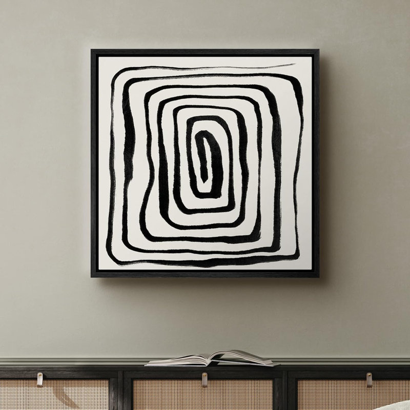 Paint Stroke Plant Branch Stem Collage Abstract Shapes Modern Art Decorative Contemporary Minimal, Noir