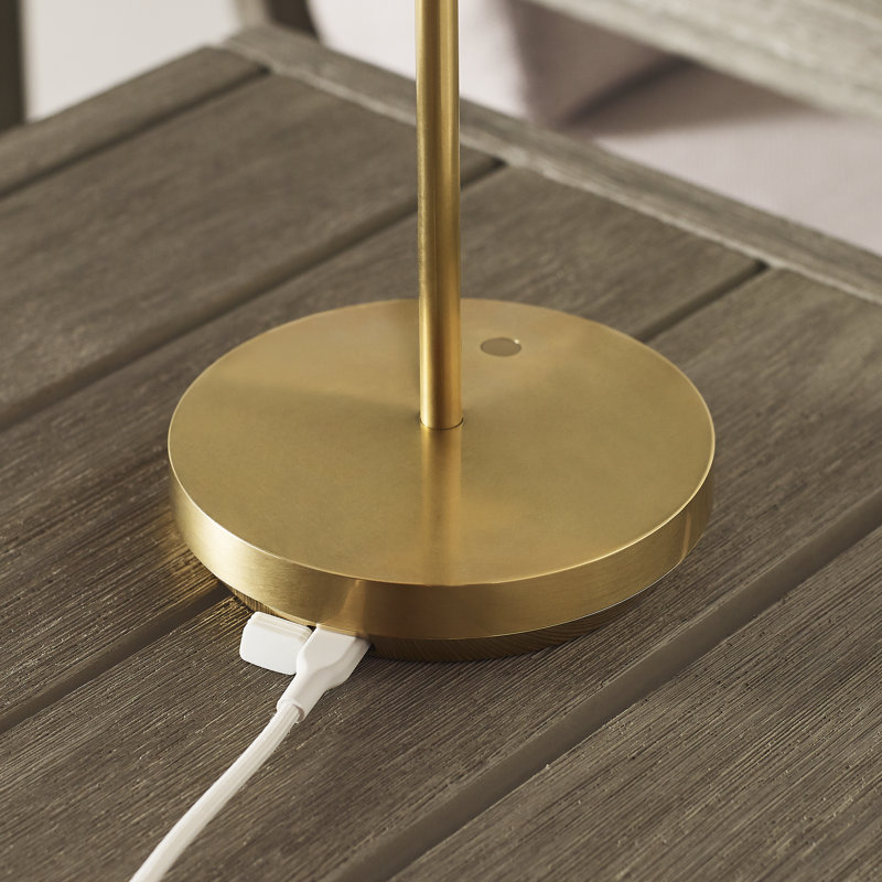 Tepa Accent Rechargeable Table Lamp, Natural Brass