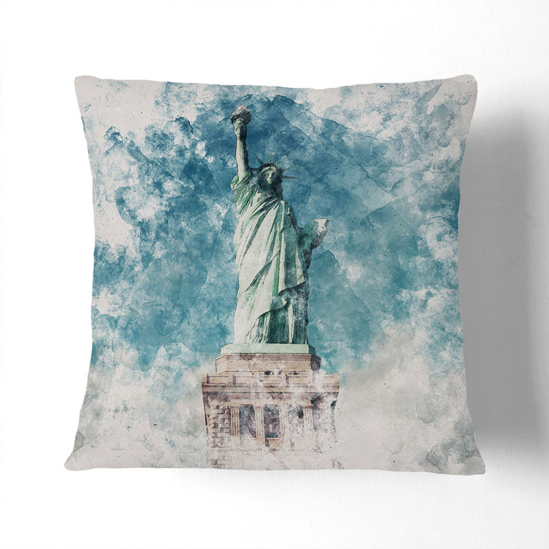 The Statue of Liberty Vol.1 Scatter Cushion, 55cm H x 55cm W x 20cm D, Black