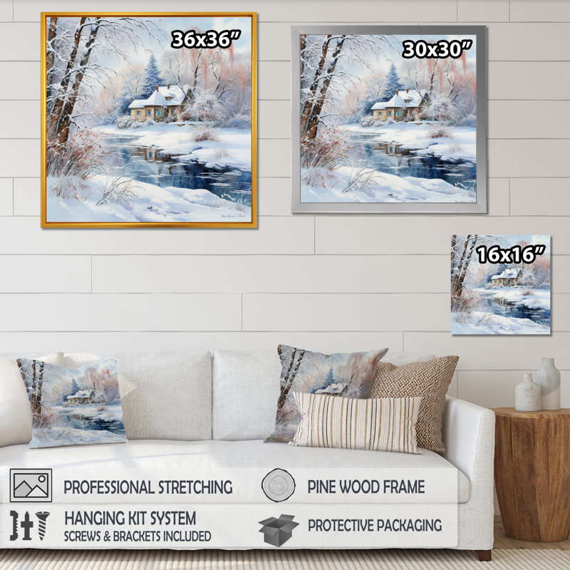 «Winter Charm At Country Home I», reproduction sur toile, Toile tendue, H 24 po x l 24 po x P 1 po