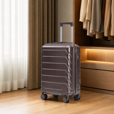 ABS Hard Shell Checked Luggage With Spinner Wheels And Combination Lock