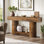 Console de 63 po, table d'entrée de style campagnard, canapé en bois étroit pour le salon, vestibule
