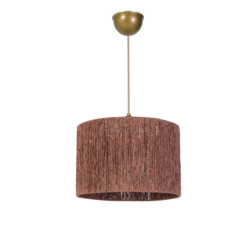 Elegant Brown Chandelier with Plastic Body, 7.9 x 11.8 inches | Includes Cotton Cap, Adjustable Cable (Up to 23.6 inches) | E27 Socket, Max 40W | Stylish Lighting Fixture for Modern Living Spaces & Dining Rooms