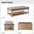 Clymer Farmhouse 47.5"W Tufted Solid Wood Rectangle Cocktail Ottoman with Storage Tray-1349276746