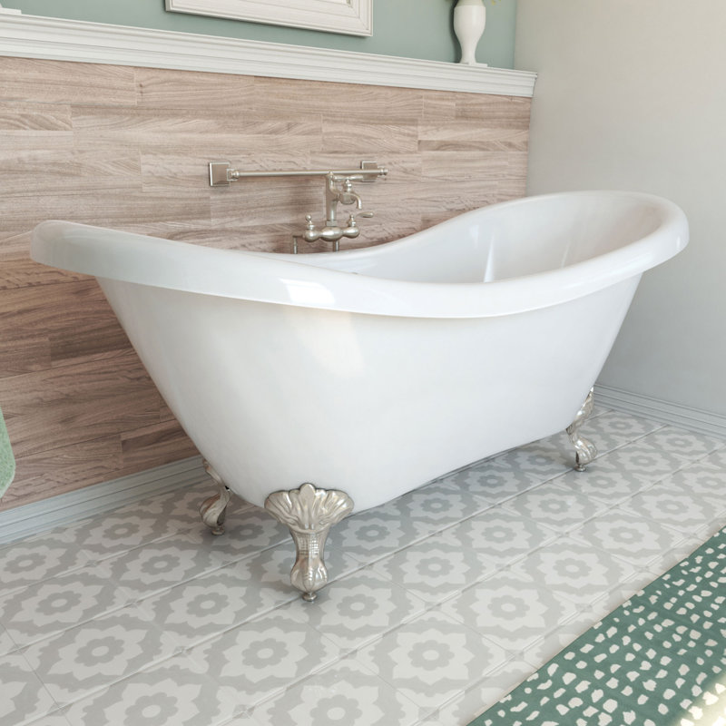 69" x 29" Freestanding Soaking Acrylic Bathtub