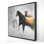 Abstrait troupeau de chevaux - animaux de ferme gris, art sur toile