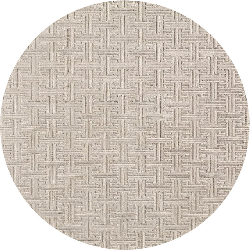Tapis beige Geometric, Rond 8 pi