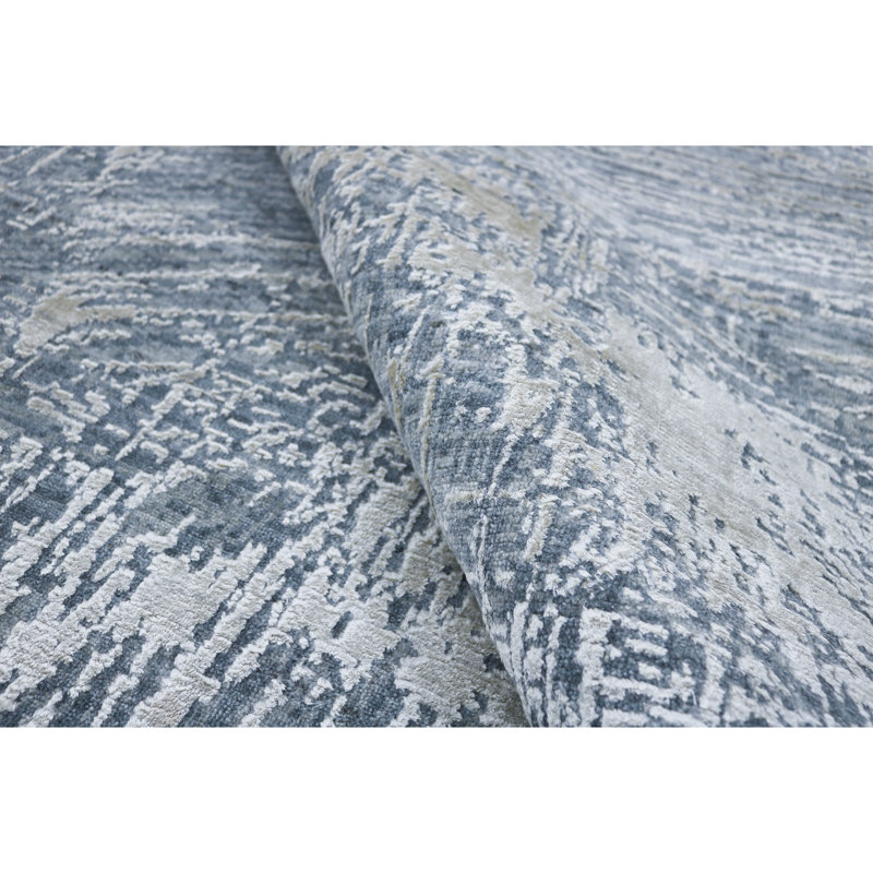 Camouflage Area Rug in Blue, Rectangle 9' x 12'