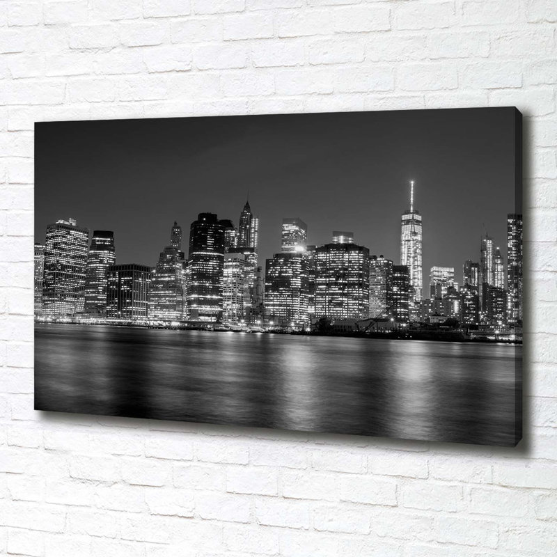 Manhattan by night 1 Piece Wrapped Canvas Wall Art