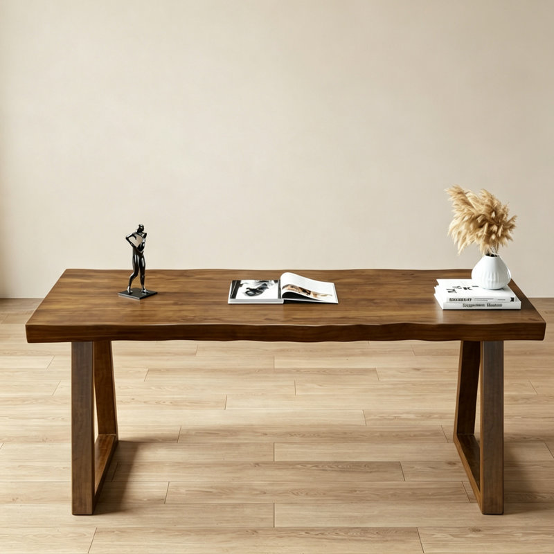 Bureau en bois massif inspiré du design, 29.52" H x 78.74" W x 31.49" D