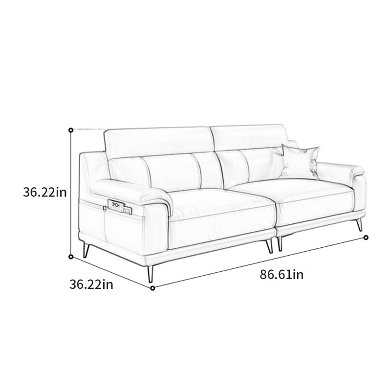 Canapé de luxe American, H 36,22 po x l 86,61 po x P 36,22 po, 4