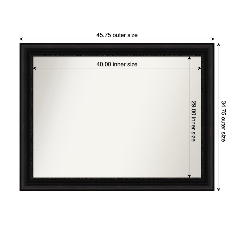 Miroir mural Senaiya, Rectangle, 34,75 po x 45,75 po