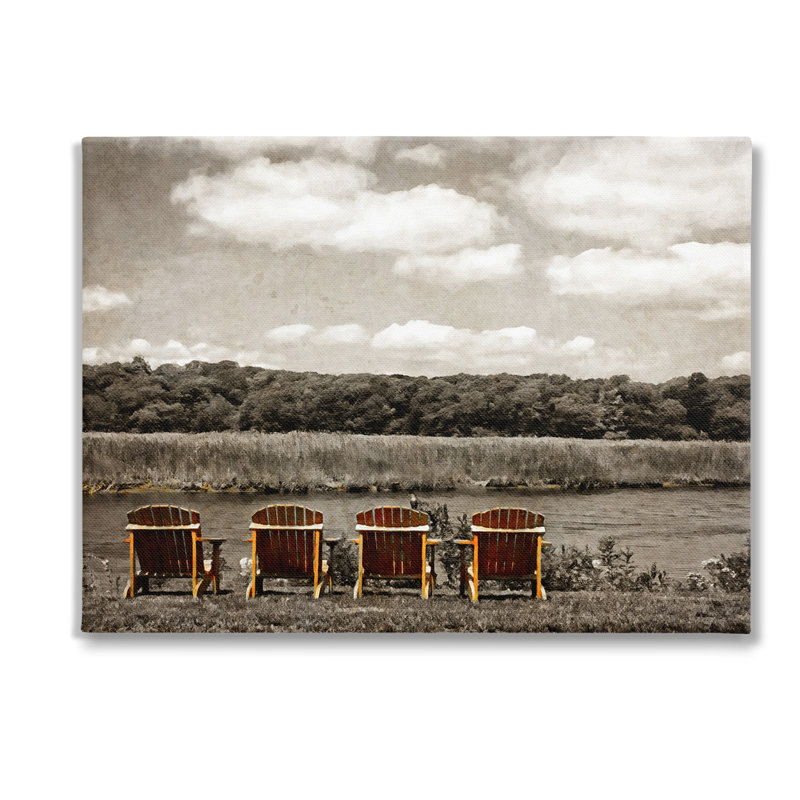 «Adirondacks Lake View», art mural sur toile par GraffiTee Studios, H 30 po x l 40 po