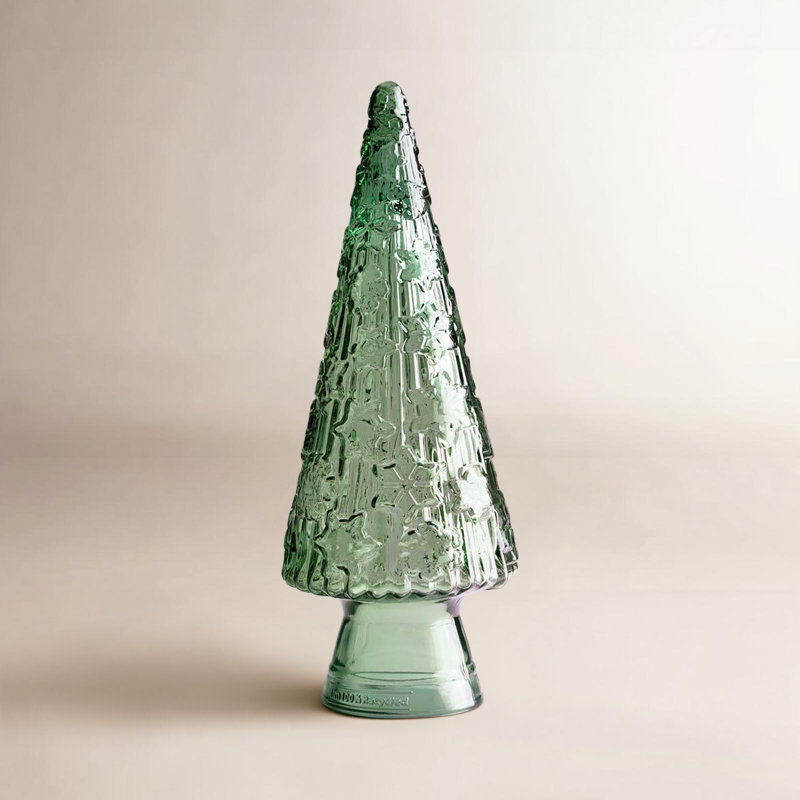 Recycled Glass Holiday Tree, Small, 13" H x 5" W x 5" D