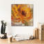 Art mural en toile Epic Graffiti «Fiery Dahlias 1 Golden Flower» par Silvia Vassileva, 18 po x 18 po