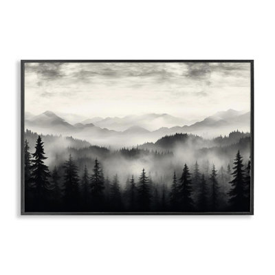  Black Gradient Mountains Giclee Art by LSR Design Studio