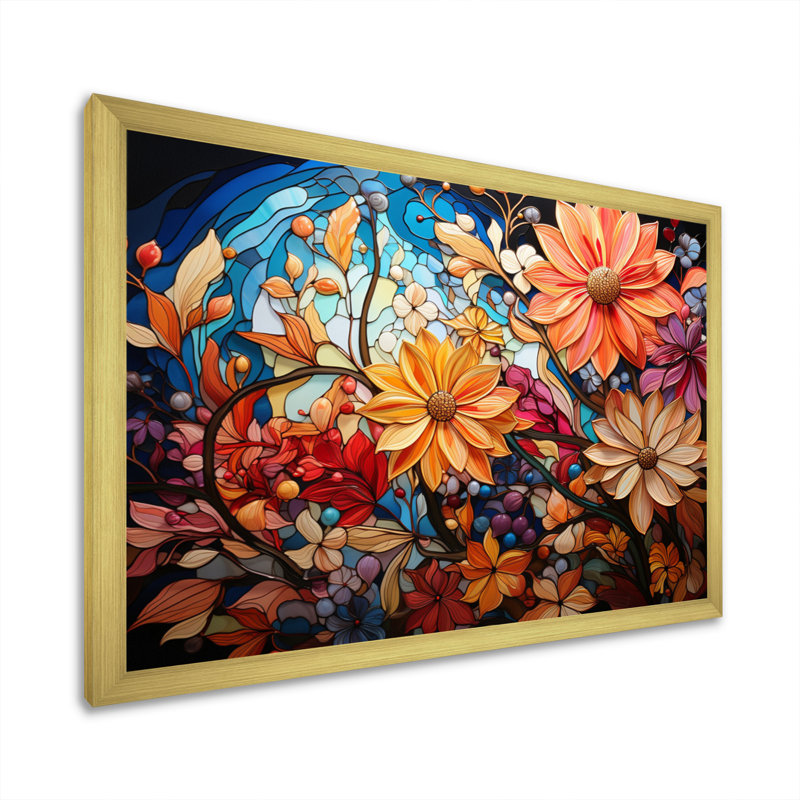 " Christianity Stained Glass Window ", Silver Picture Framed, 24" H x 32" W x 1" D