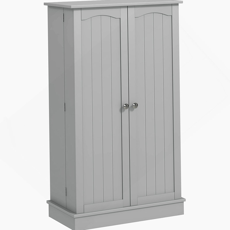 Garde-manger avec tablettes réglables, portes, Grey, Grey