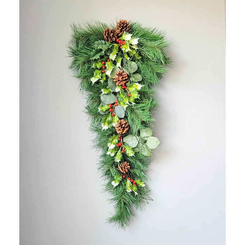 Goutte de Noël 3 pi avec baies et houx