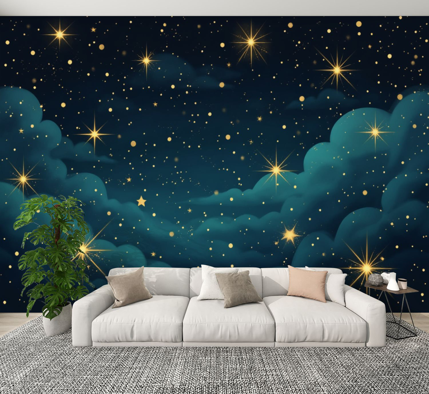 Red Barrel Studio® Peel and Stick Wallpaper Starry Night Sky Soft ...