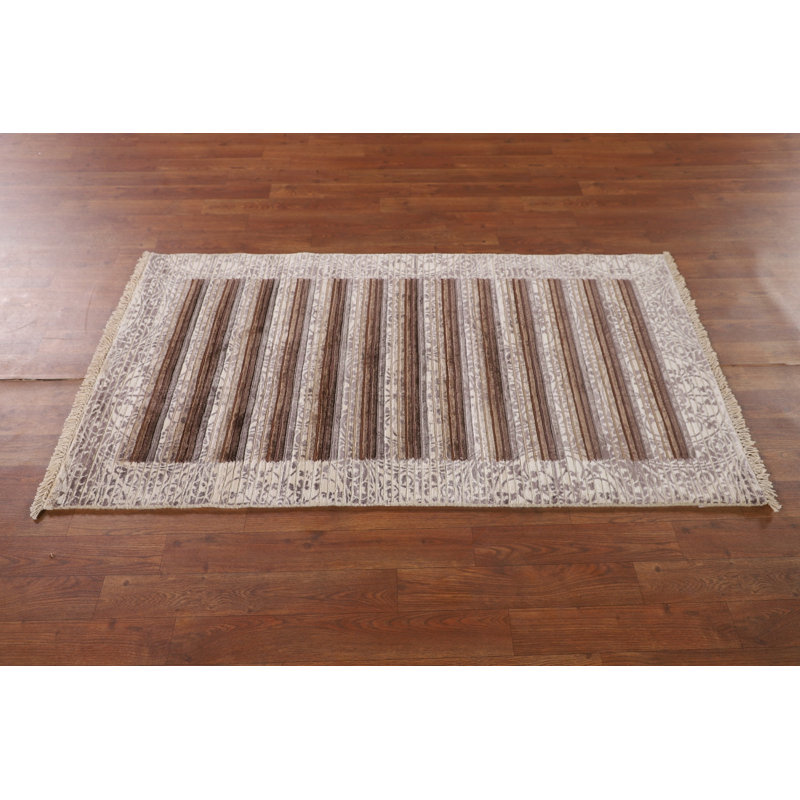 Tapis rayé abstrait moderne 3 x 5