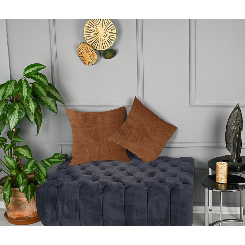 Matte Velvet Cushion Cover - 1 Pc, Safety Orange, 46cm x 46cm