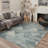 Coady Vertice Geometric Machine Washable Blue / Beige Indoor Area Rug with Non-Slip Backing-128992235