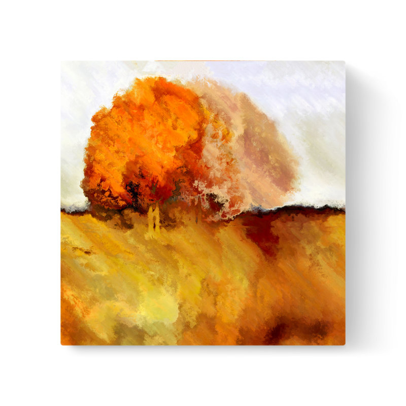 Arbre moderne III - peinture sur toile tendue, H 8 po x l 8 po