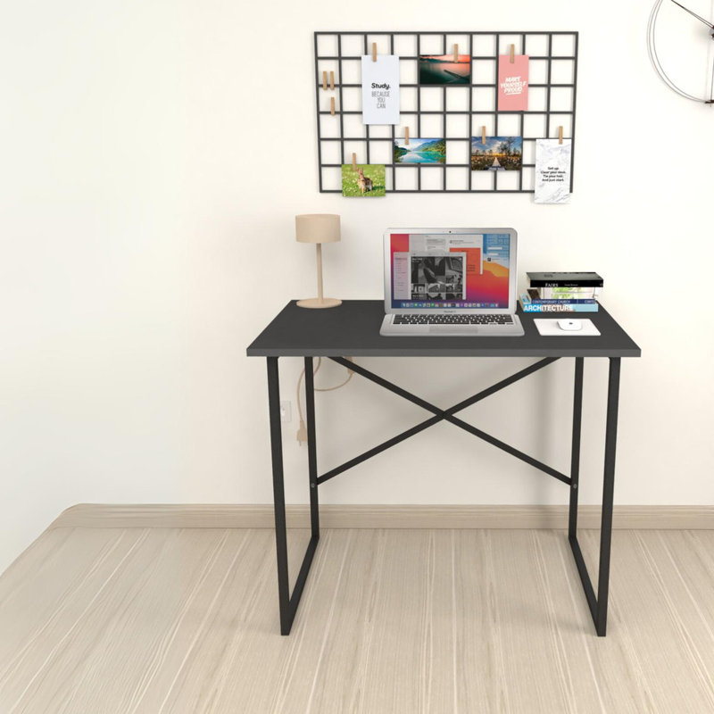 Aistis Rectangle 90cm L Computer Table, Black