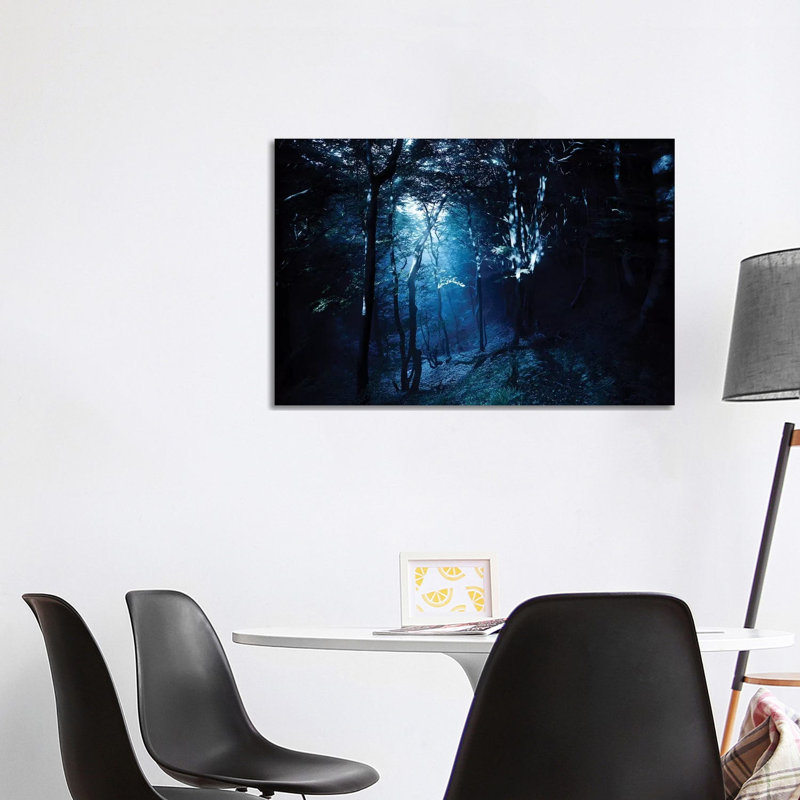 Misty Rays in a Dark Forest, Liselund Slotspark, Denmark 1 Piece Wrapped Canvas Wall Art, 101.6 cm H x 66.04 cm W x 1.91 cm D
