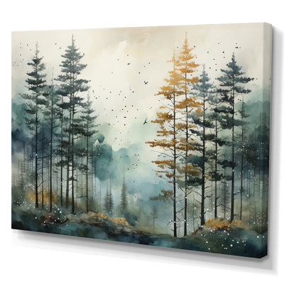 Tonalism Whispering Pines Pointillism II - Forest Wall Decor