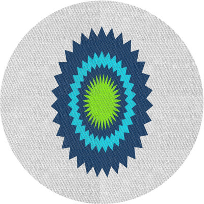 Tapis blanc/bleu/vert à tisser électrique