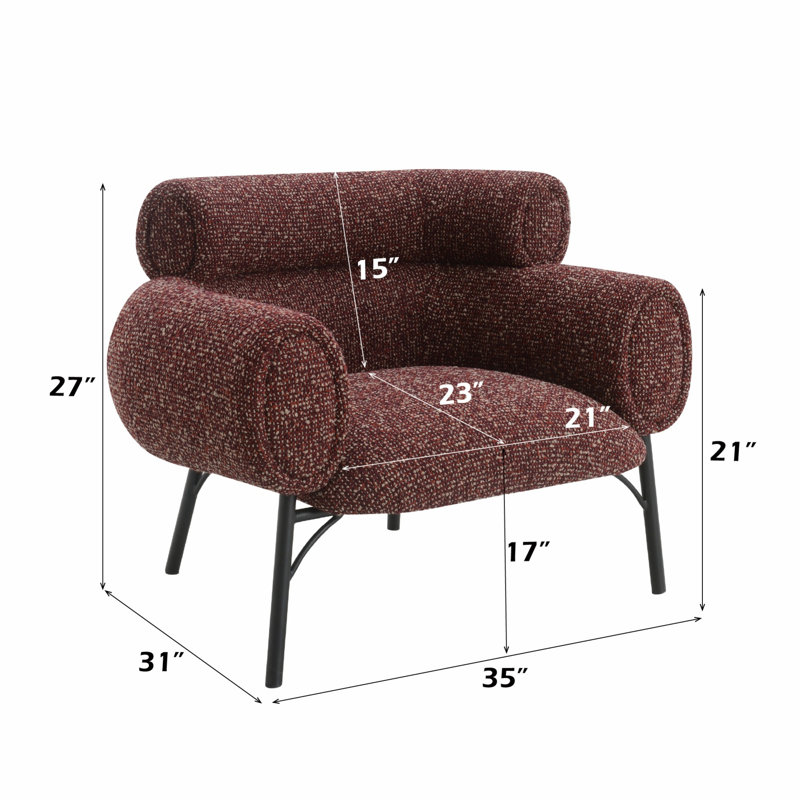 Chaise d'appoint rembourrée avec pieds en bois