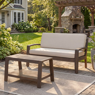 Ensemble de salle à manger de patio durable en bois d'acacia, style minimaliste moderne pour les cours