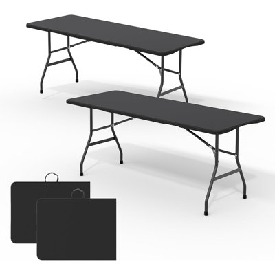 6FT Portable Folding Table 2 Pack, with Carry Handle