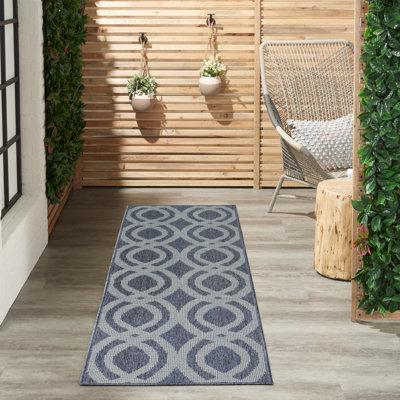 Tapis intérieur / extérieur bleu ardoise Lawanda