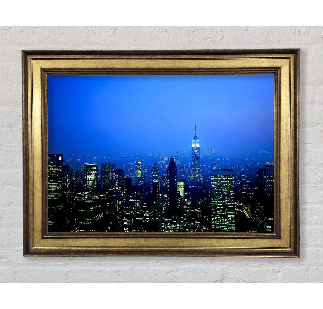 New York City Blue Mist At Night - Einzelne Bilderrahmen Kunstdrucke