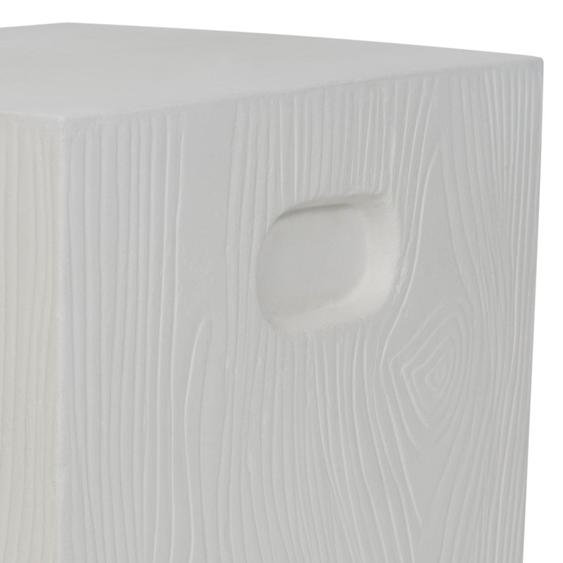 Quiles Concrete Top End Table, Ivory