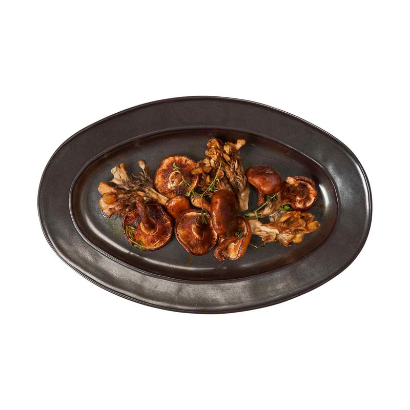 Pewter Stoneware Oval Platter, 15" L x 10" W