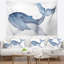Grande tapisserie à la baleine avec aquarelle-28503180
