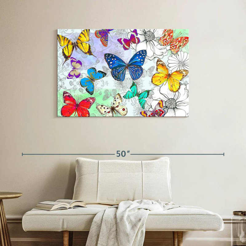 Papillons à fleurs Brampt, H 26 po x l 39 po