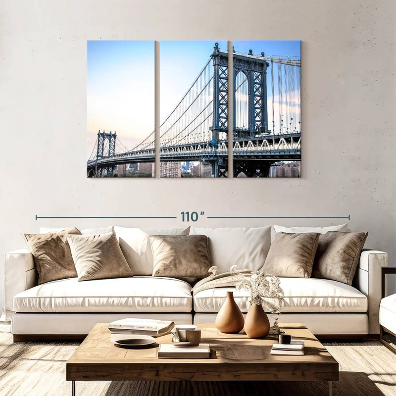 Lilie Bridge In Manhattan, 48" H x 74" W