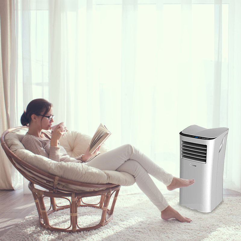 Compact White Portable Air Conditioner with Remote Control