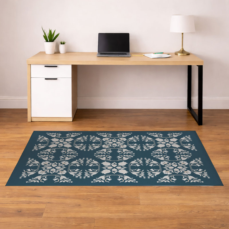 Tapis de bureau léger Rumi, L 60 po x P 84 po, Sarcelle