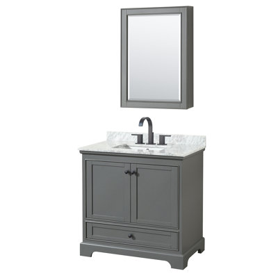 Deborah 36'' Single Bathroom Vanity with Marble Top