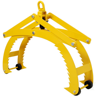 Pinces à bûches automatiques à prise et à relâchement, pinces de levage pivotantes à 360 ° avec 4 griffes ouvertes de 25 po, capacité de charge de 3 300 lb, convenant aux chariots élévateurs, aux VTT, aux tracteurs, etc. Couleur jaune
