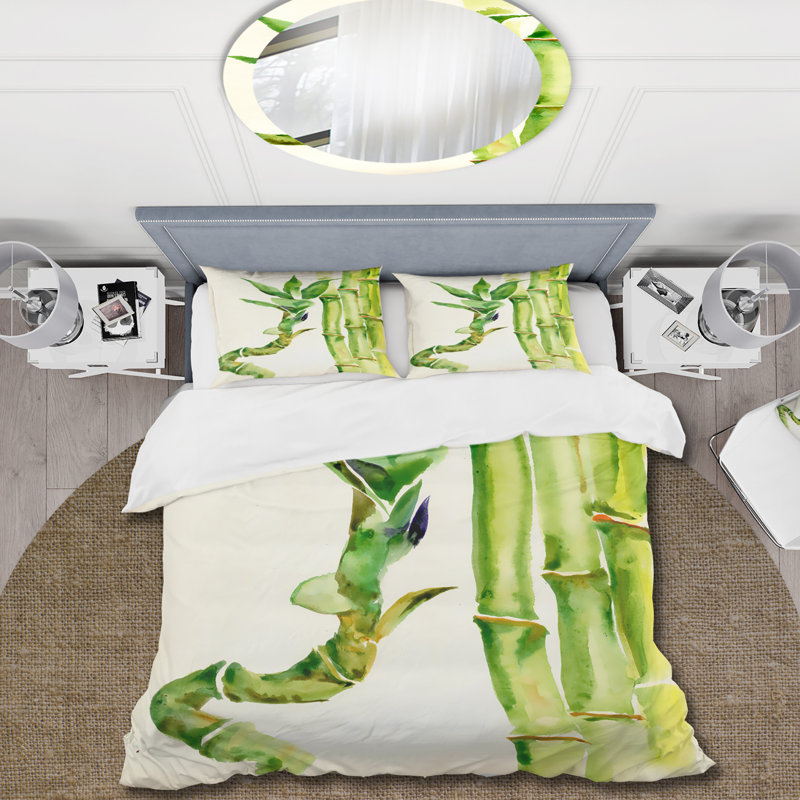 Ensemble de housse de couette Tropical Bamboo Branches In The Forest VI - Microfibre de polyester