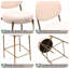 Tabourets de bar rembourrés avec tabouret de comptoir en velours avec dossier et repose-pieds, ensemble de 2 chaises de salle à manger rondes pour la cuisine-1326601709