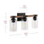 Luminaire pour meuble-lavabo élégant en verre bullé à 3 lumières de style grain de bois